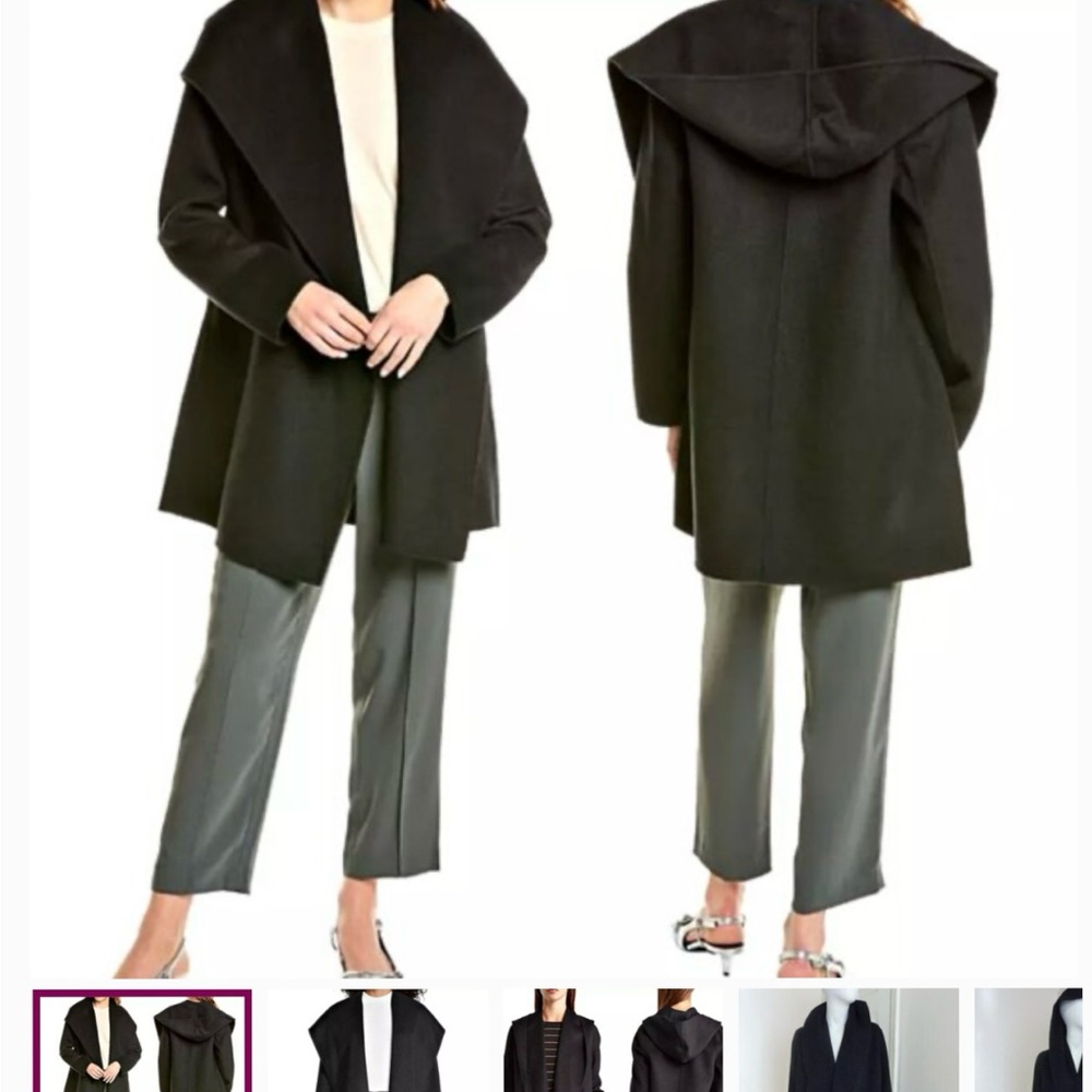 Vince black wool women’s coat with detachable hood - brand new / tags on